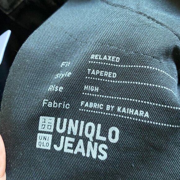 UNIQLO Washed Black High Rise Relaxed Tapered Jeans Size 27 - Picture 5 of 8